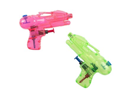 PISTOLET na wodę, transparentny, 11x18 cm, 2 wz.