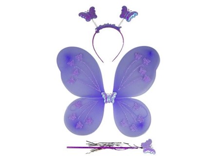 ZESTAW MOTYLKA, skrzydełka, opaska, różdzka
