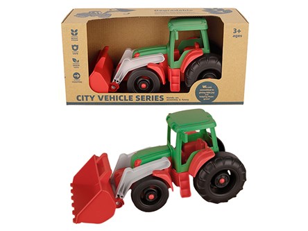 TRAKTOR plastikowy z łyżką, 16x34 cm,   kart.