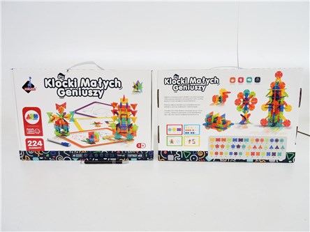KLOCKI MAŁYCH GENIUSZY, Geometr. śnieżynki 224 el.