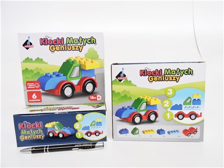 KLOCKI MAŁYCH GENIUSZY - Autko bolid, 6 el.