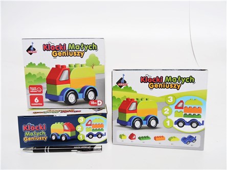 KLOCKI MAŁYCH GENIUSZY - Autko, 6 el.