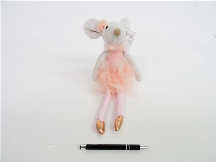 *PLUSZ myszka, POLA, w sukience, róż., 38 cm