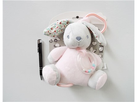 NEW BABY POZYTYWKA,  królik, 18 cm, róż