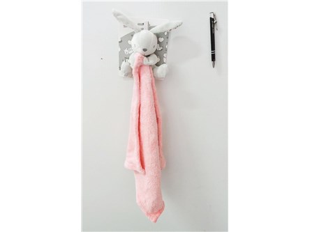 NEW BABY MILUŚ RĘCZNICZEK ODPINANY króliczek, róż.