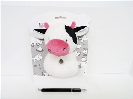 NEW BABY GRZECHOTKA krówka biało-bordowa 18 cm