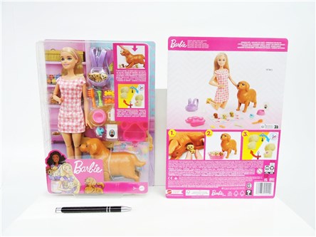 BARBIE LALKA zest. Narodziny piesków, kart.