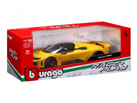 *BBURAGO metal 1:18 FERRARI R & P F80 żółty