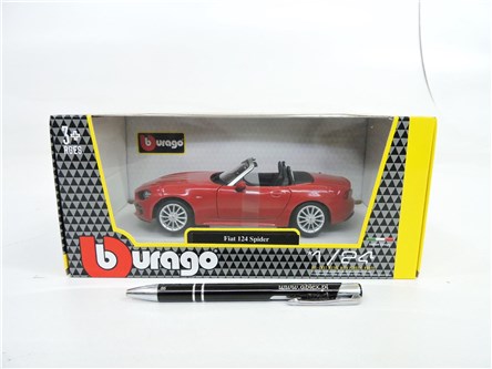 BBURAGO metal. 1:24 FIAT 124 SPIDER.18cm. red