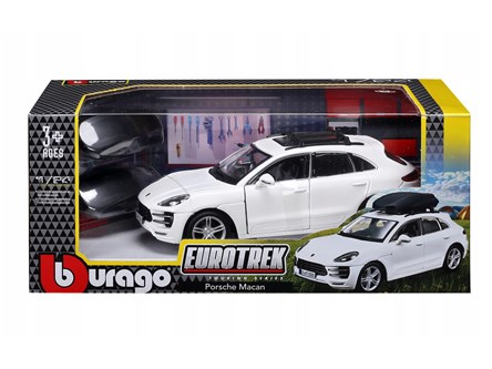 BBURAGO metal, 1:24 EUROTREK PORSCHE MACAN biały