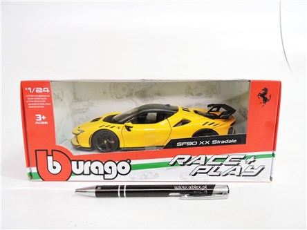*BBURAGO metal., 1:24, Ferrari R&P SF 90 XX żólty