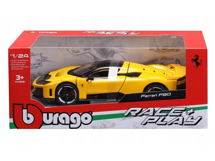 BBURAGO metal, 1:24 FERRARI R & P F80 żółte