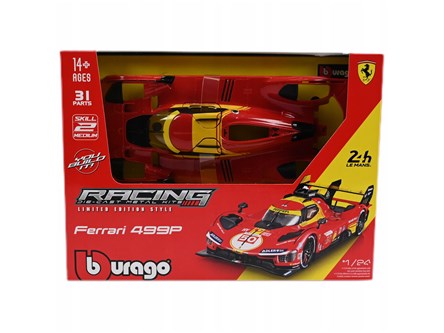 BBURAGO metal, 1:24 FERRARI RACING MODEL KIT czerw