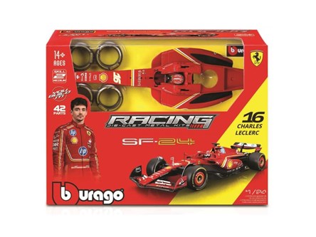 *BBURAGO metal. 1:24 Ferrari Formula, Leclerc zest