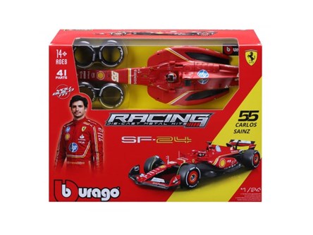 *BBURAGO metal. 1:24 Ferrari Formula, Sainz, zest.