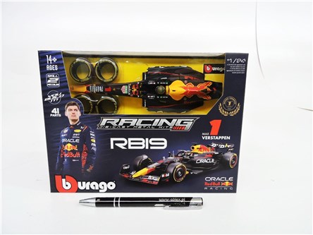*BBURAGO metal., Oracle red RB19, Verstappen,skła