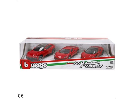 BBURAGO metal, 1:43 FERRARI R&P, 3-Pak