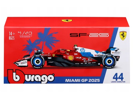 BBURAGO metal, 1:43 FERRARI FORMULA Hamilton plas
