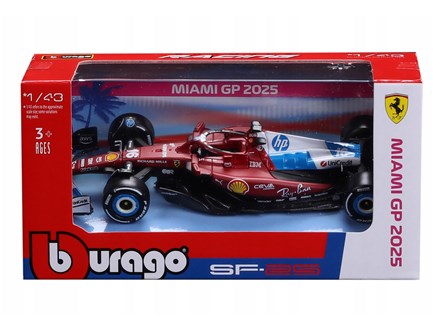 BBURAGO metal, 1:43 FERRARI SF-25 MIAMI GP Leclerc