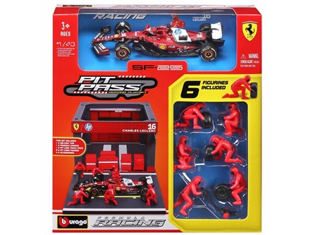 BBURAGO metal 1:43 FERRARI FORMULA PIT PASS Lecler