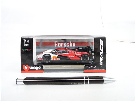 *BBURAGO meta., 1:43, RACE PORSCHE 963, biało-czer
