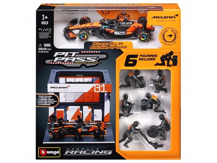 BBURAGO metal, 1:43 FORMULA PIT PASS McLaren Piast