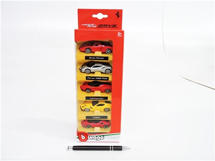 *BBURAGO metal, 1:64, Ferrari Race+ Play 5-Pk