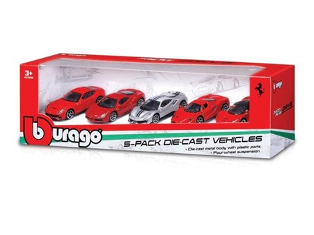 *BBURAGO 1:64,  FERRARI RACE 5-pack