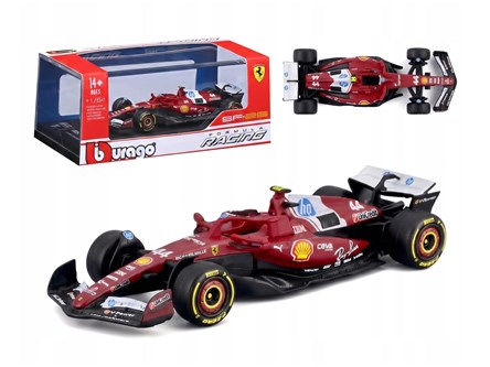 BBURAGO metal, 1:64 FERRARI FORMULA plastik
