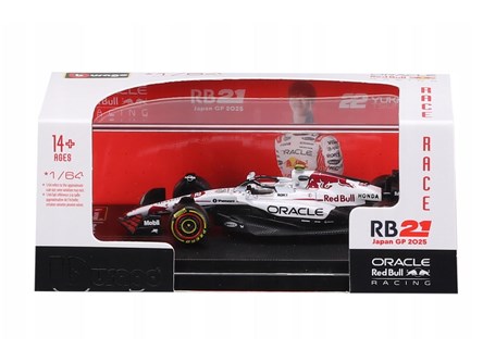 *BBURAGO metal, 1:64 FORMULA RB21 biały plastik