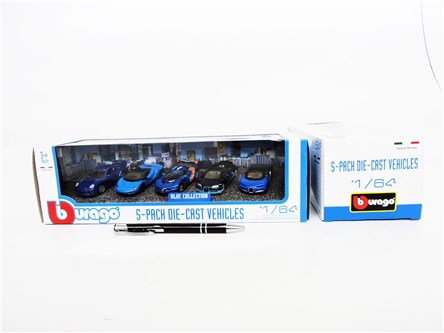 *BBURAGO metal., 1:64, 5-pack, BLUE COLLECTION