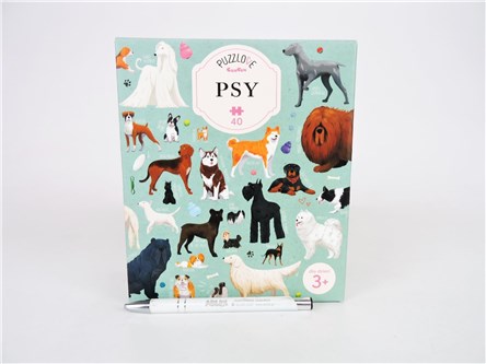 *CZUCZU PUZZLE 40 el., PUZZLOVE, psy, 3+