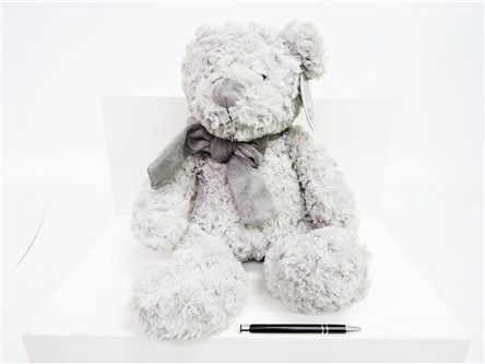 *PLUSZ Miś Charlie szary 33 cm z kokardą