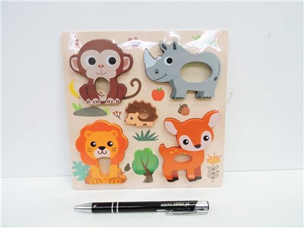 UKŁADANKA drew. ZWIERZĘTA, 18x18 cm, 5 el.