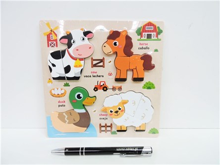 UKŁADANKA, drew., farma, 18x18 cm,   fol.