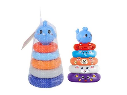 PIRAMIDKA 6 el., RYBKA, 17,5x10x10 cm,      sia.