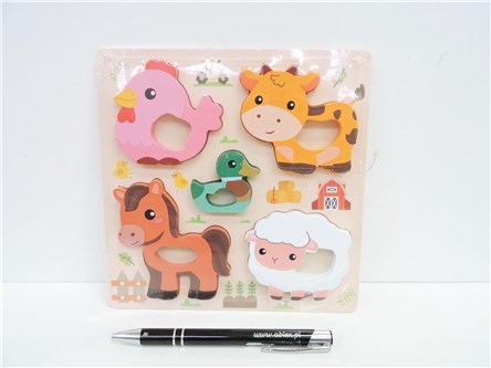 UKŁADANKA drew. FARMA, 18x18 cm, 5 el.