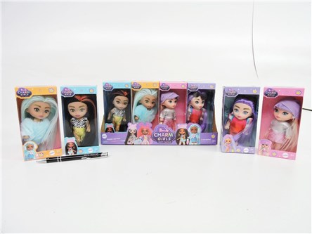 AST. LALKA x 16 CHARM GIRLS 13 cm,  kart.,  displ.