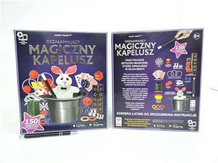 *MAGICZNY KAPELUSZ, 150 sztuczek, plusz. królik
