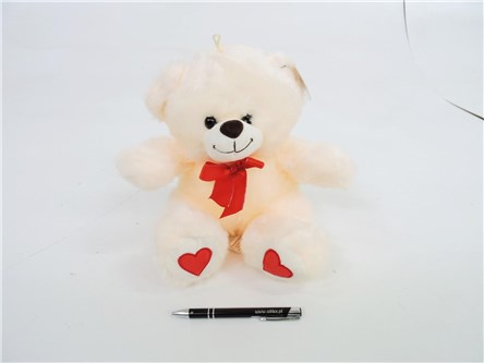 PLUSZ Miś Walentynkowy, kremowy, 25 cm