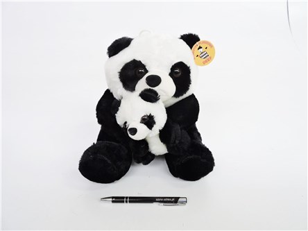 PLUSZ PANDA Z MŁODYM, 28 cm