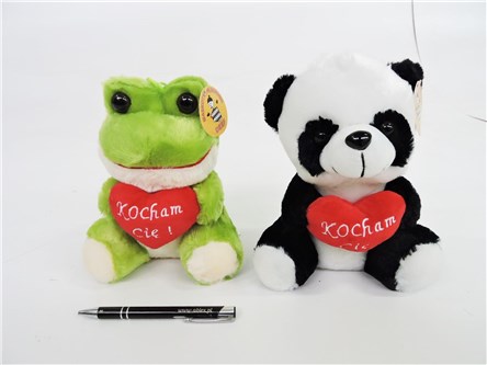 AST. PLUSZ Żabka/Panda z Sercem Kocham Cię, 22 cm