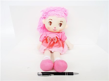 *LALKA szmacianka, 36 cm, KOKARDA, róż
