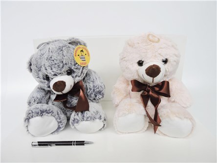 *AST. PLUSZ mis, 24 cm, brąz. kokarda,  2 kol