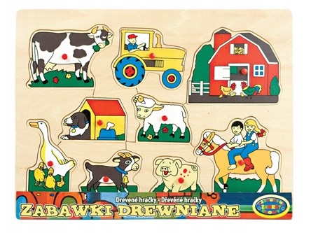 UKŁADANKA DREWNIANA farma zwierzęta