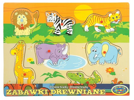 UKŁADANKA DREWNIANA zoo zwierzęta