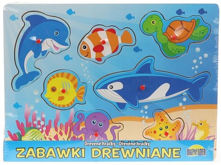 UKŁADANKA DREWNIANA zwierzęta morskie