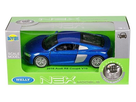 WELLY 1:34 Audi R8 Coupe V10 2016 niebieskie
