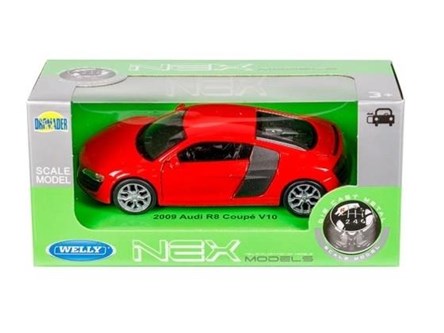 WELLY 1:34 Audi R8 Coupe V10 czerwone