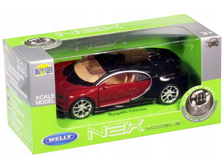 WELLY 1:34 Bugatti Chiron bordowo-czarny